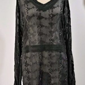 SHEER BEADED BLOUSE